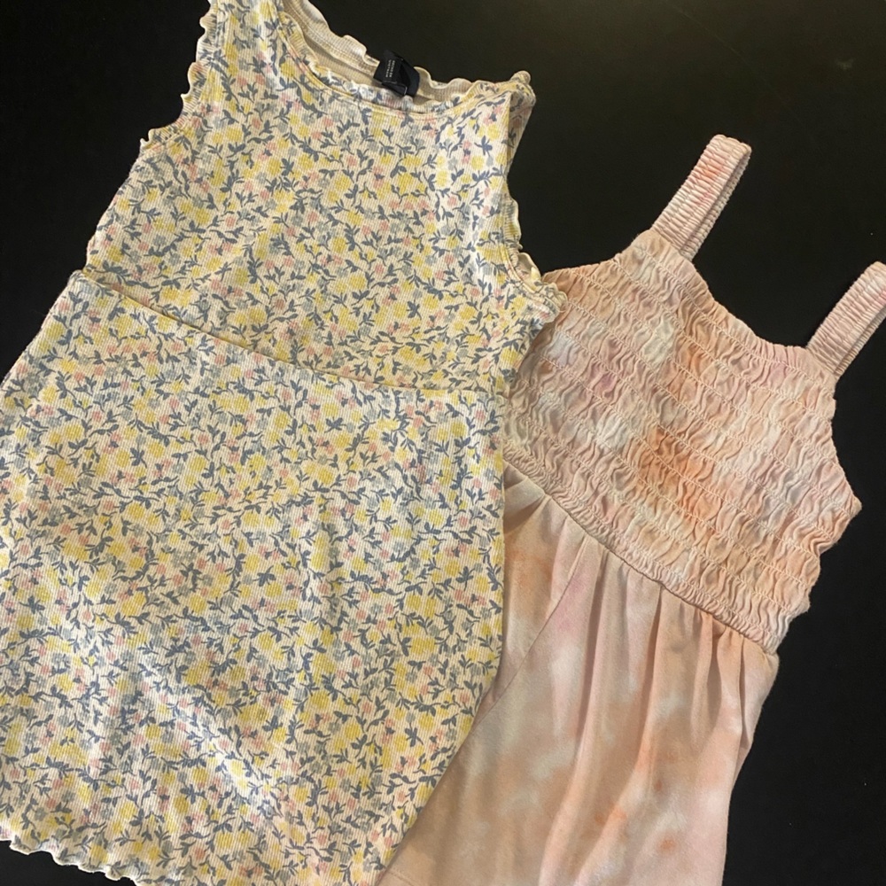 Art Class Romper (Pink) and Dress (Floral) 4T